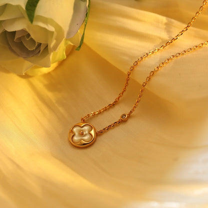 [Loran]SUN PEDANT ROSE GOLD 1 DIAMOND NECKLACE