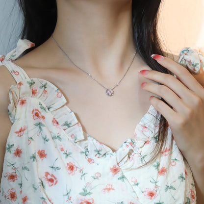 [Loran]SUN PEDANT ROSE GOLD 1 DIAMOND NECKLACE