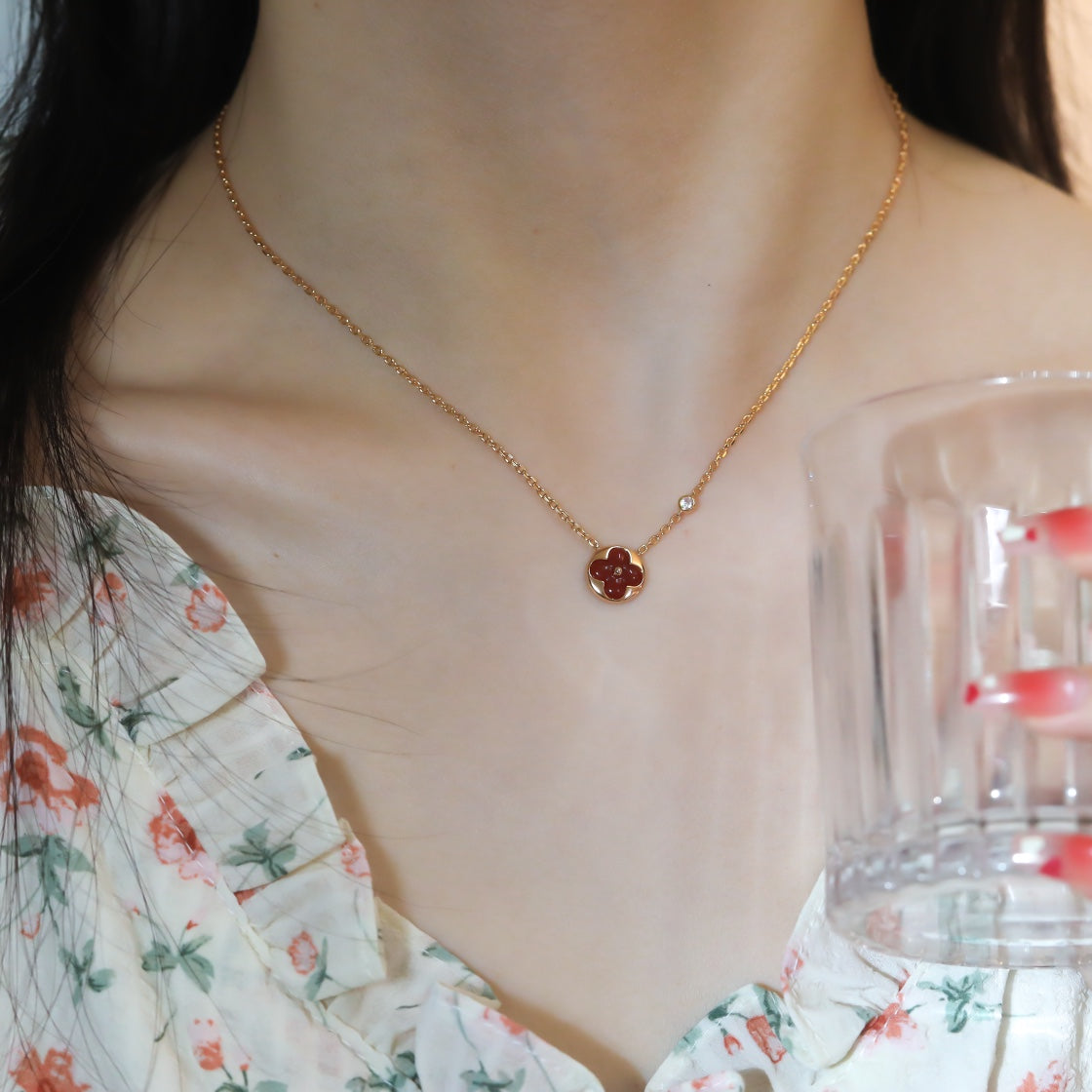 [Loran]SUN PEDANT ROSE GOLD 1 DIAMOND NECKLACE