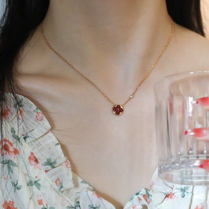 [Loran]SUN PEDANT ROSE GOLD 1 DIAMOND NECKLACE