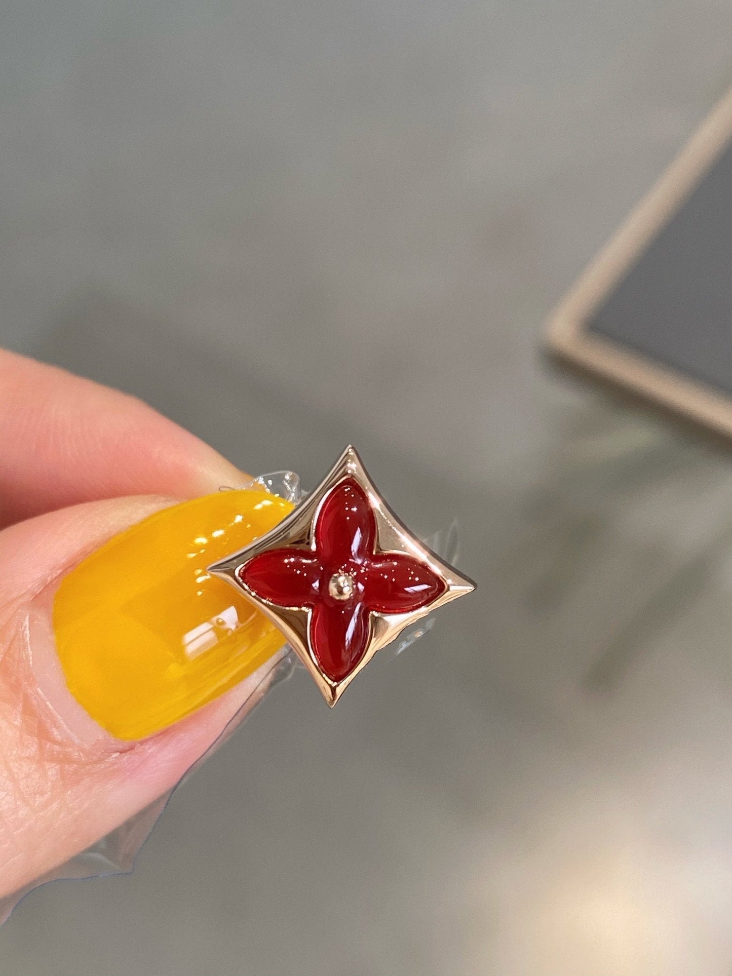 [Loran]STAR AND SUN ROSE GOLD CARNELIAN STUD EARRINGS