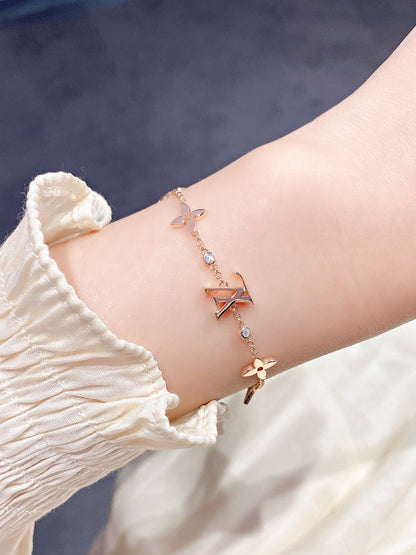 [Loran]STAR AND SUN 7 MOTIFS GOLD BRACELET