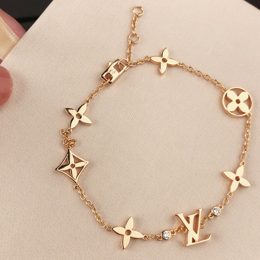 [Loran]STAR AND SUN 7 MOTIFS GOLD BRACELET