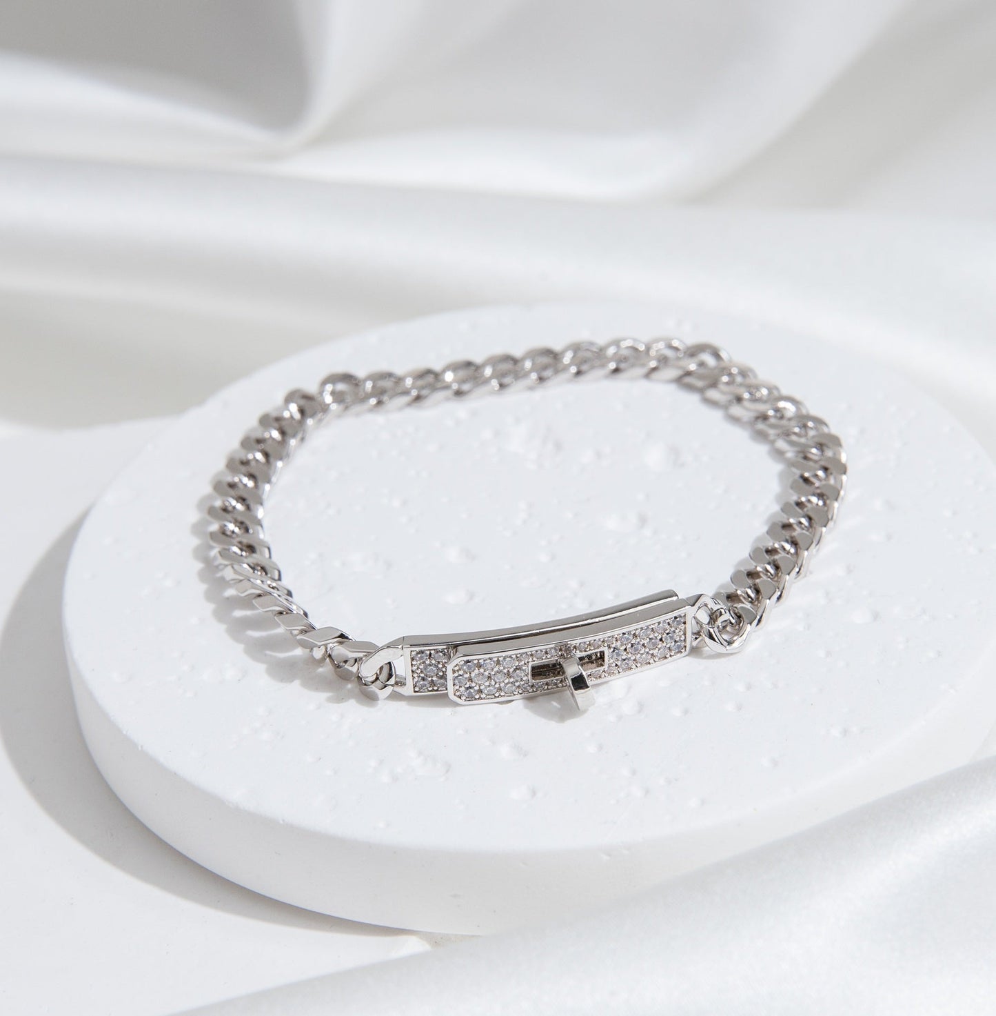 [Loran]KELLY CHAIN SILVER DIAMOND BRACELET