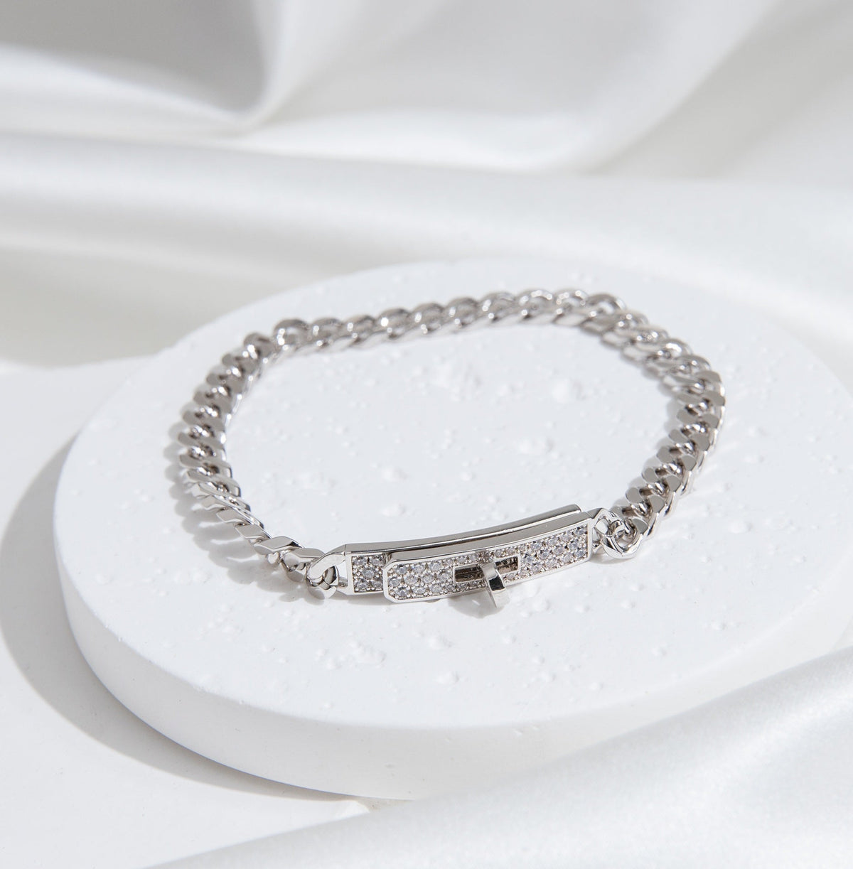 [Loran]KELLY CHAIN SILVER DIAMOND BRACELET