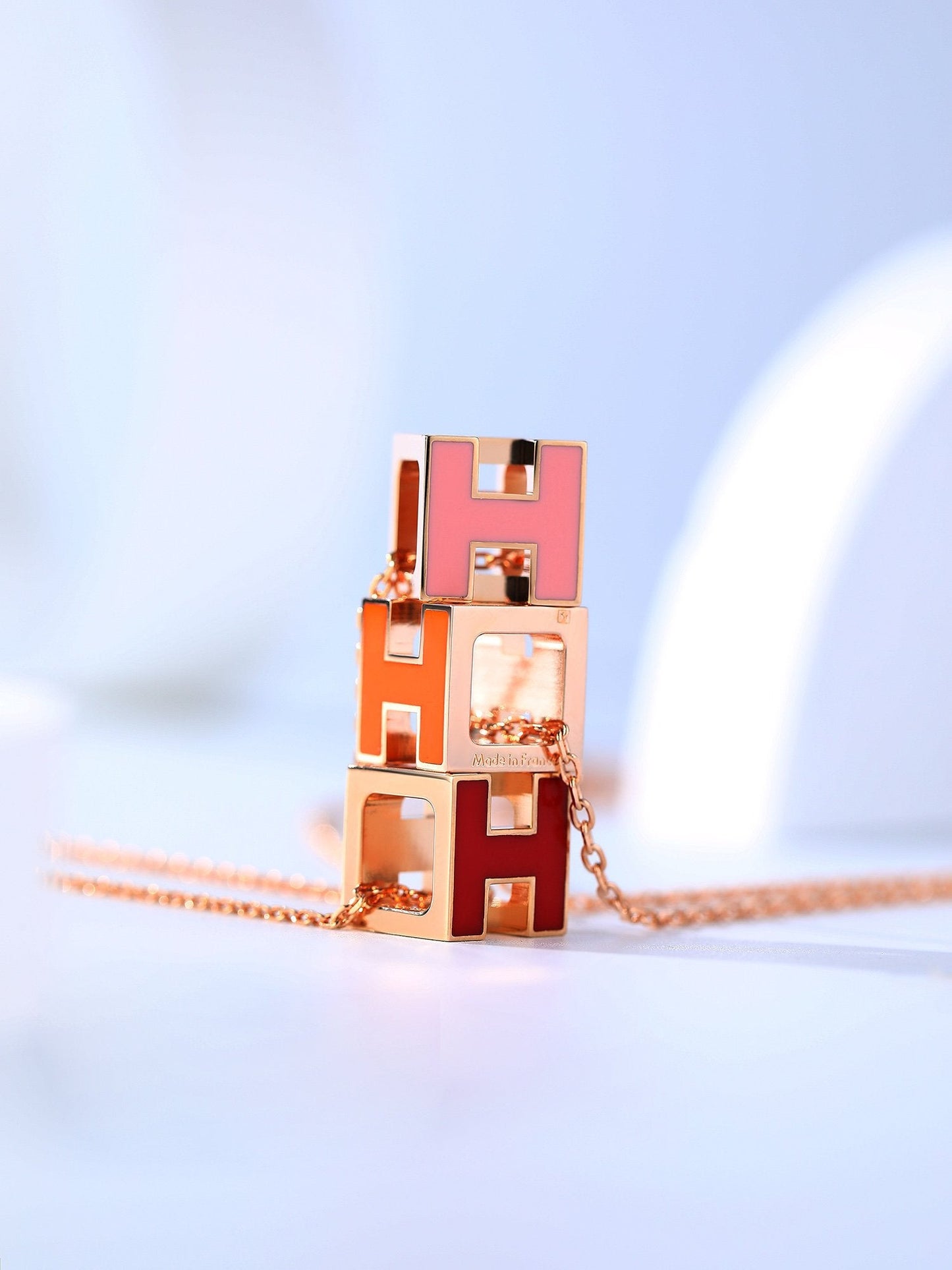 [Loran]H CAGE ROSE GOLD NECKLACE