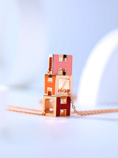 [Loran]H CAGE ROSE GOLD NECKLACE