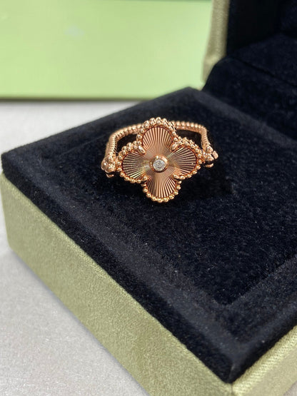 [Loran]LUCKY CLOVER ROSE GOLD REVERSIBLE RING