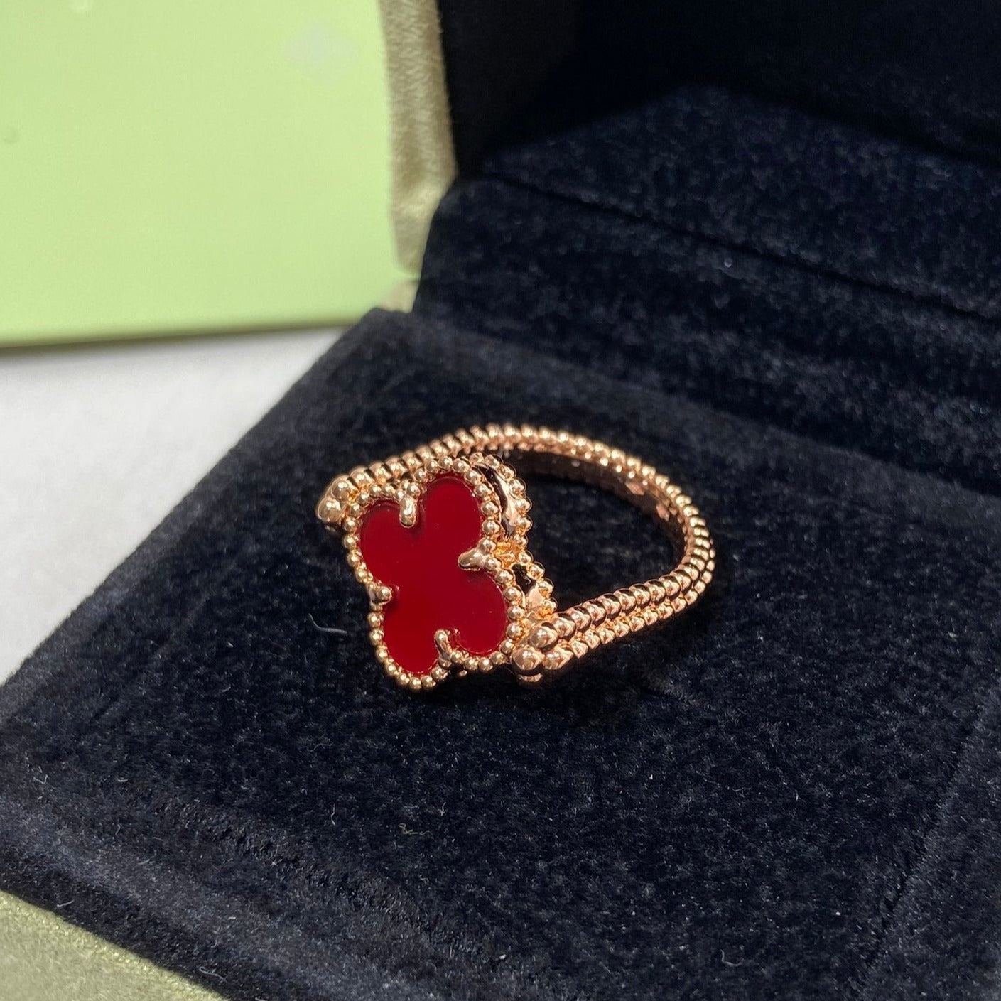[Loran]LUCKY CLOVER ROSE GOLD REVERSIBLE RING