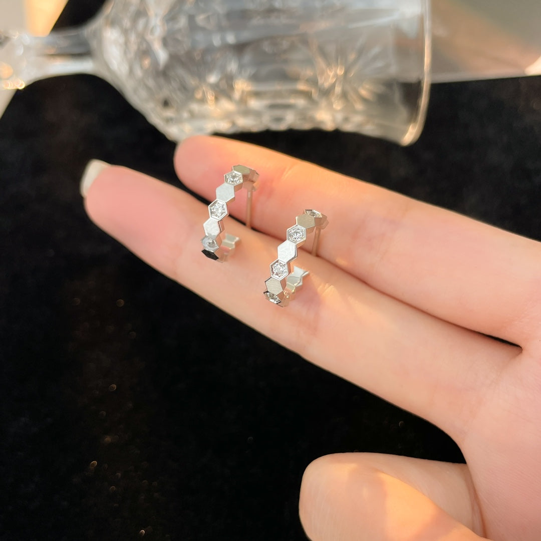 [Loran]BEE LOVE DIAMOND HOOP EARRINGS