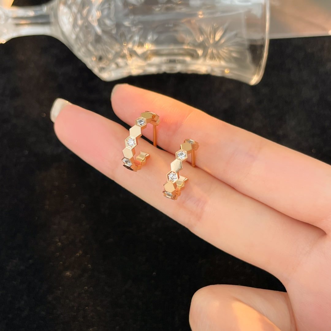 [Loran]BEE LOVE DIAMOND HOOP EARRINGS