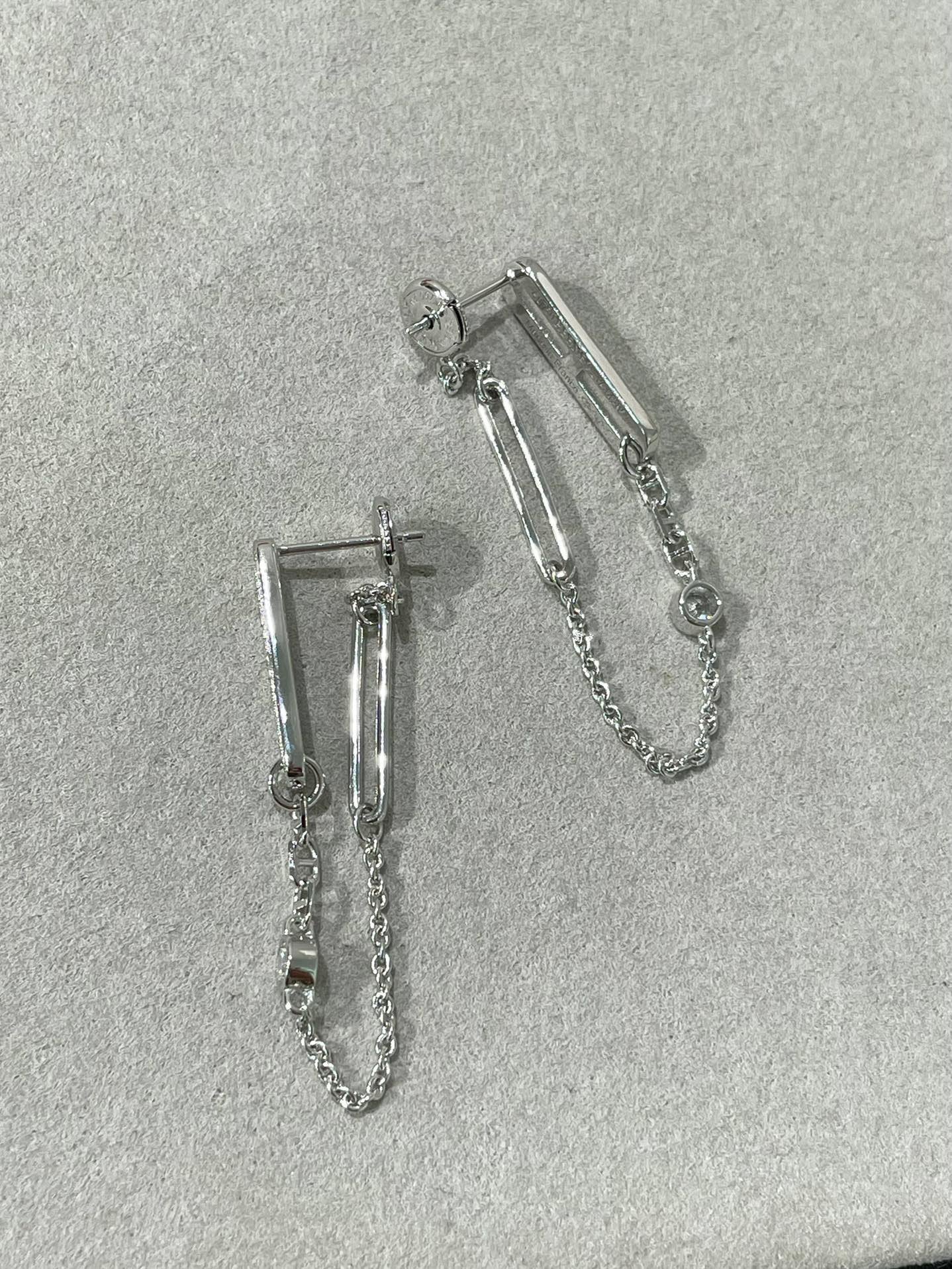 [Loran]CHAINE CHAOS DIAMOND DROP EARRINGS