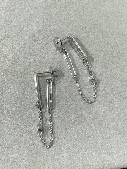 [Loran]CHAINE CHAOS DIAMOND DROP EARRINGS