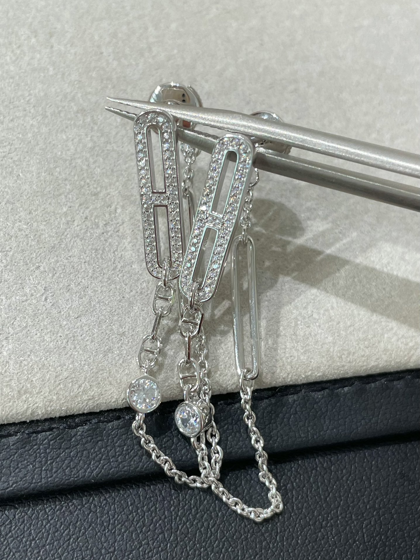 [Loran]CHAINE CHAOS DIAMOND DROP EARRINGS