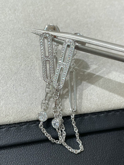 [Loran]CHAINE CHAOS DIAMOND DROP EARRINGS