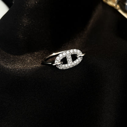 [Loran]RONDE SMALL SILVER DIAMOND RING