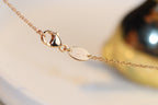 [Loran]JEUX MALACHITE 1 DIAMOND ROSE GOLD NECKLACE