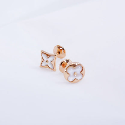 [Loran]STAR AND SUN ROSE GOLD MOP STUD EARRINGS