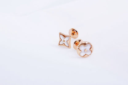 [Loran]STAR AND SUN ROSE GOLD MOP STUD EARRINGS