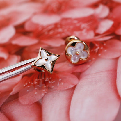 [Loran]STAR AND SUN ROSE GOLD MOP STUD EARRINGS