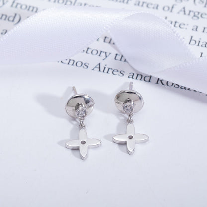 [Loran]VIDYLLE SILVER DIAMOND MINI DROP EARRINGS