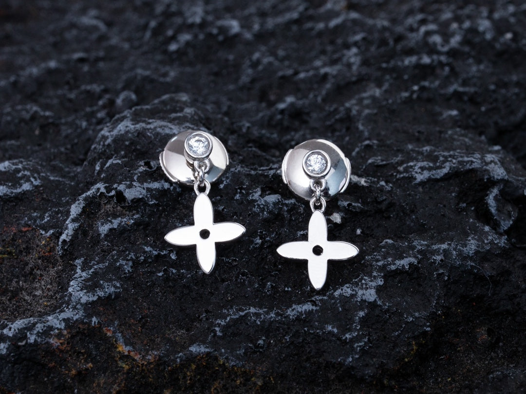 [Loran]VIDYLLE SILVER DIAMOND MINI DROP EARRINGS