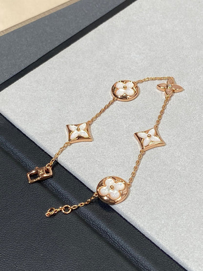 [Loran]STAR AND SUN 5 MOTIF MOP ROSE GOLD BRACELET
