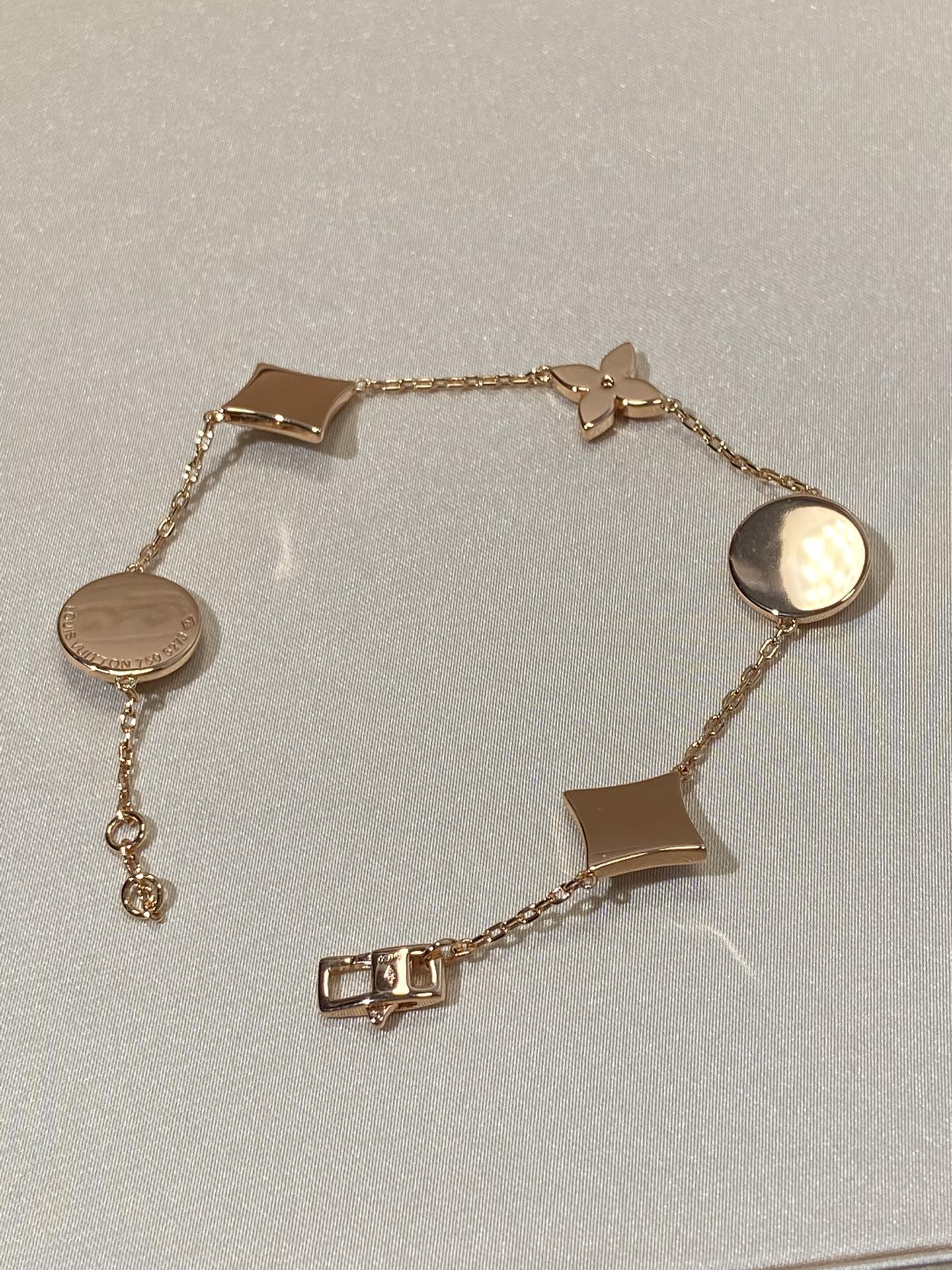[Loran]STAR AND SUN 5 MOTIF MOP ROSE GOLD BRACELET