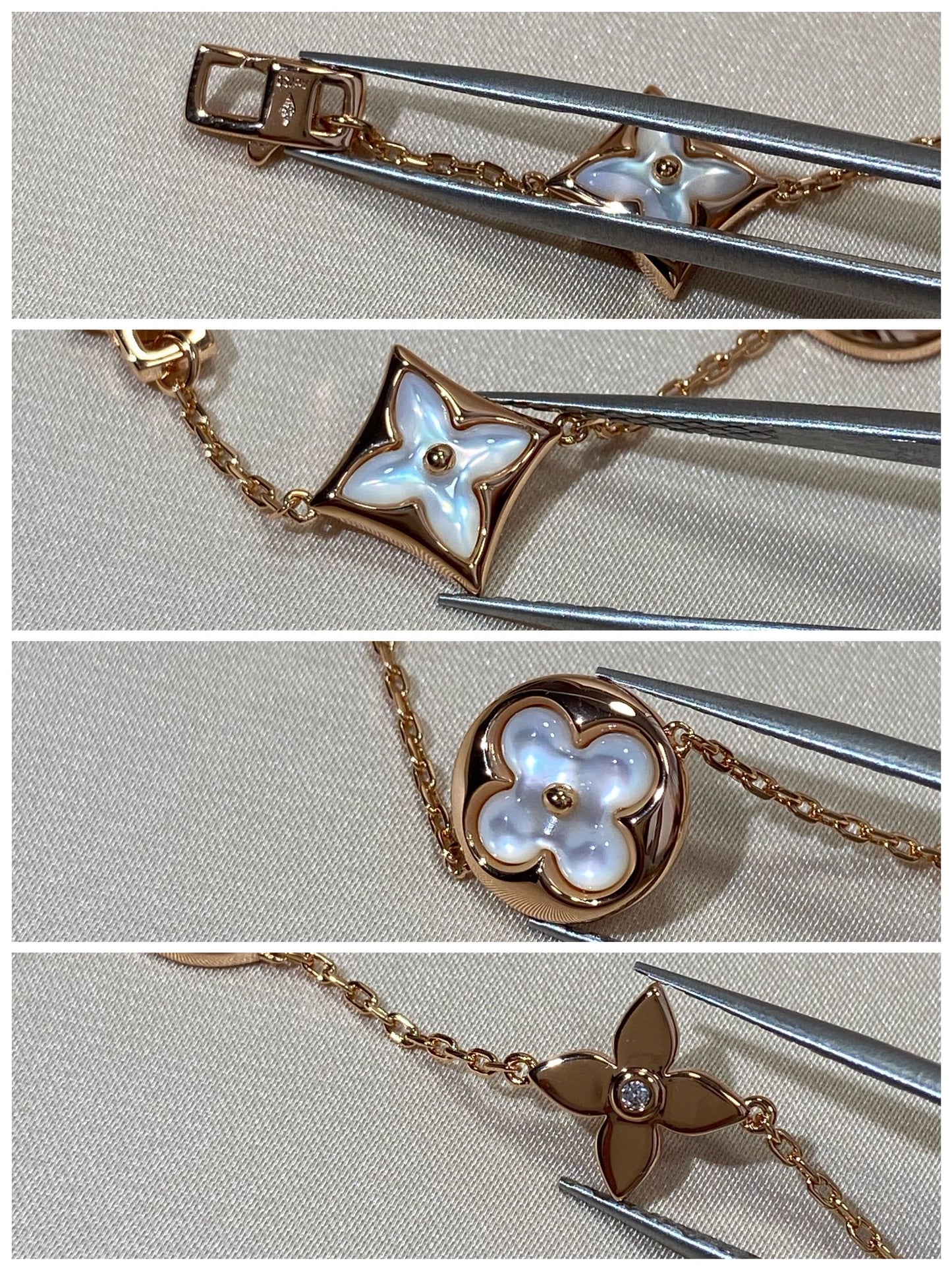 [Loran]STAR AND SUN 5 MOTIF MOP ROSE GOLD BRACELET