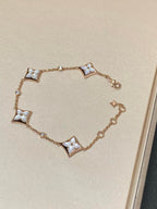 [Loran]STAR 4 MOTIF MOP DIAMOND ROSE GOLD BRACELET