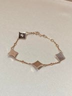 [Loran]STAR 4 MOTIF MOP DIAMOND ROSE GOLD BRACELET