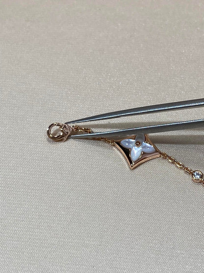 [Loran]STAR 4 MOTIF MOP DIAMOND ROSE GOLD BRACELET