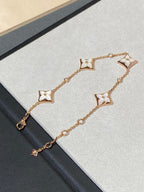 [Loran]STAR 4 MOTIF MOP DIAMOND ROSE GOLD BRACELET