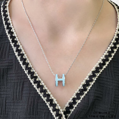 [Loran]POP H SKY BLUE NECKLACE