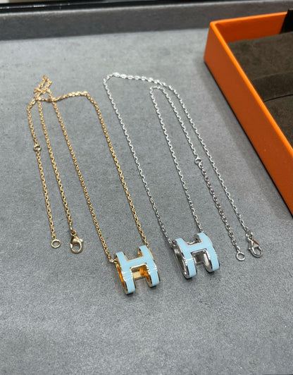 [Loran]POP H SKY BLUE NECKLACE