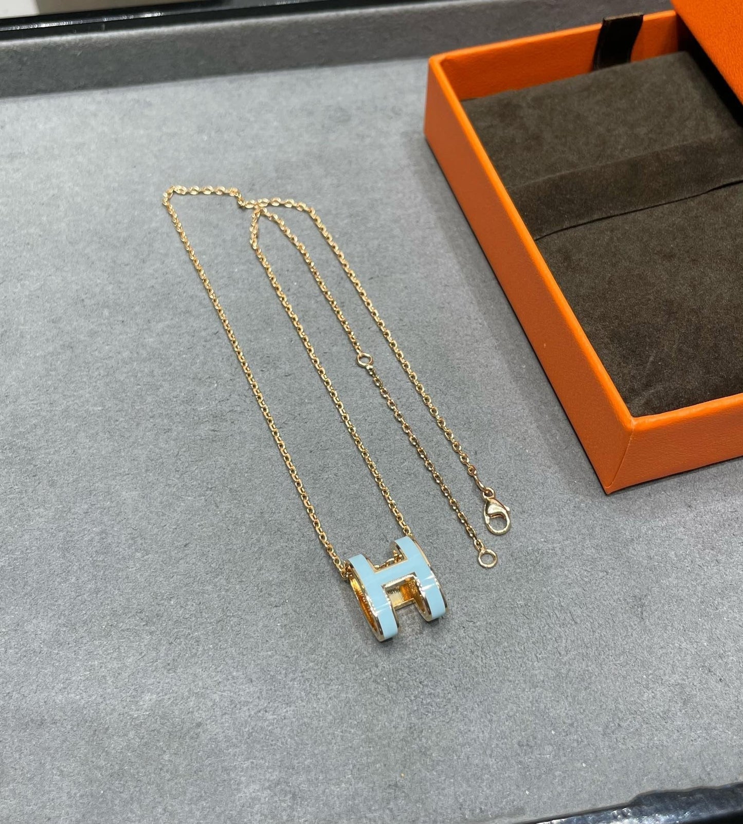 [Loran]POP H SKY BLUE NECKLACE