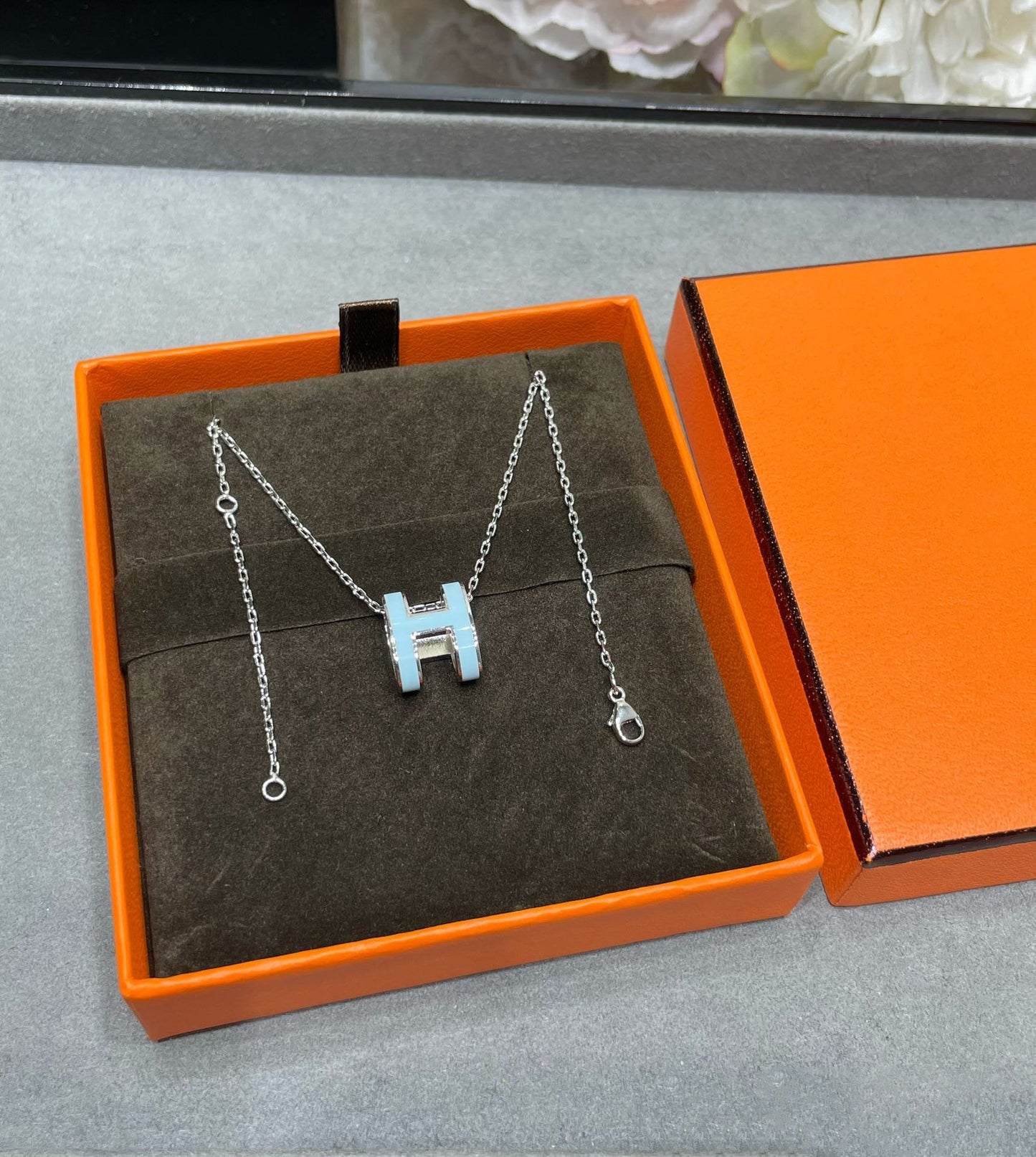 [Loran]POP H SKY BLUE NECKLACE