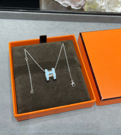[Loran]POP H SKY BLUE NECKLACE