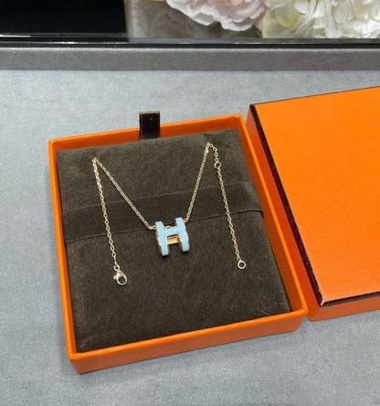 [Loran]POP H SKY BLUE NECKLACE