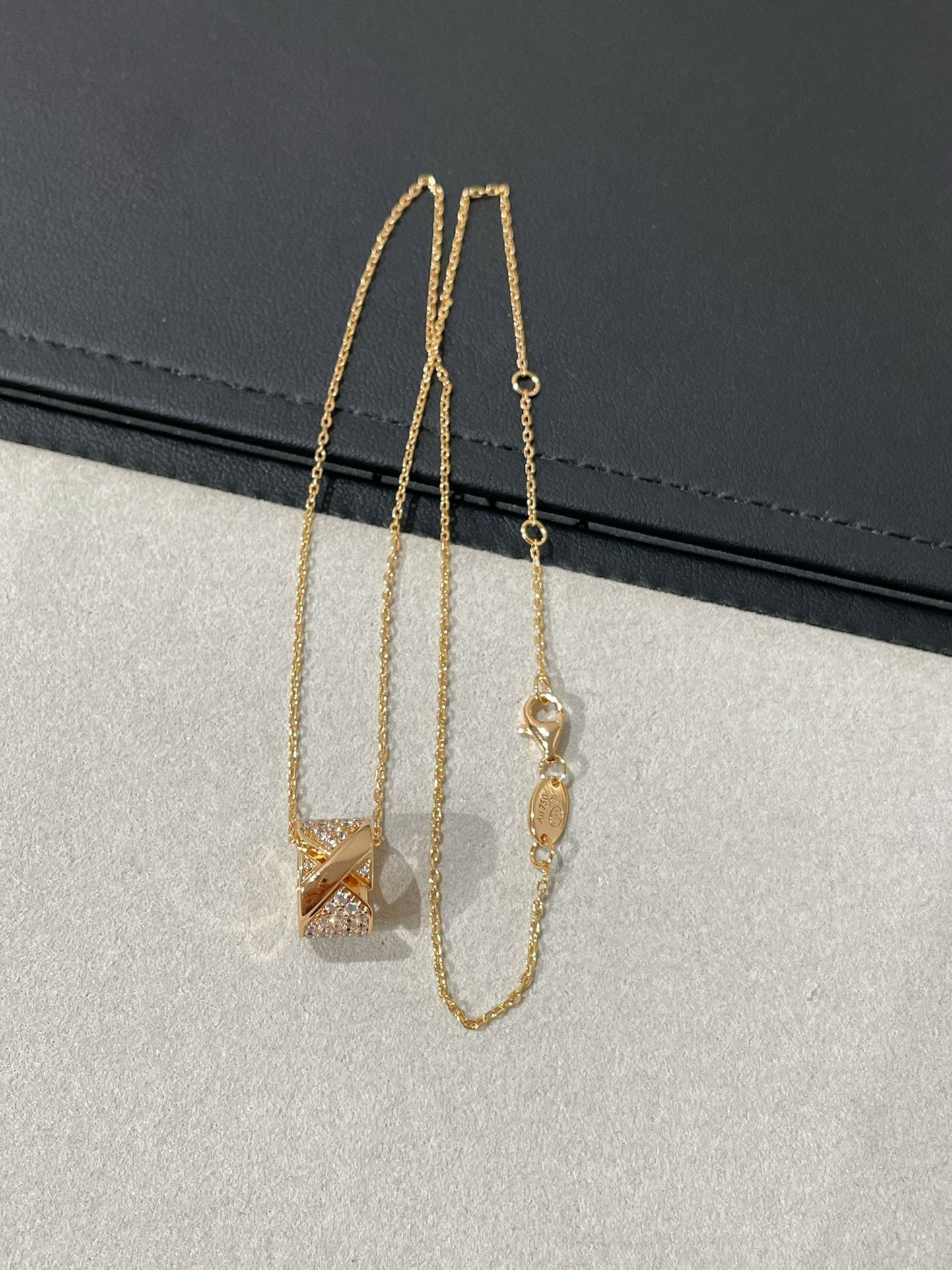 [Loran]LIENS EVIDENCE DIAMOND PAVED NECKLACE