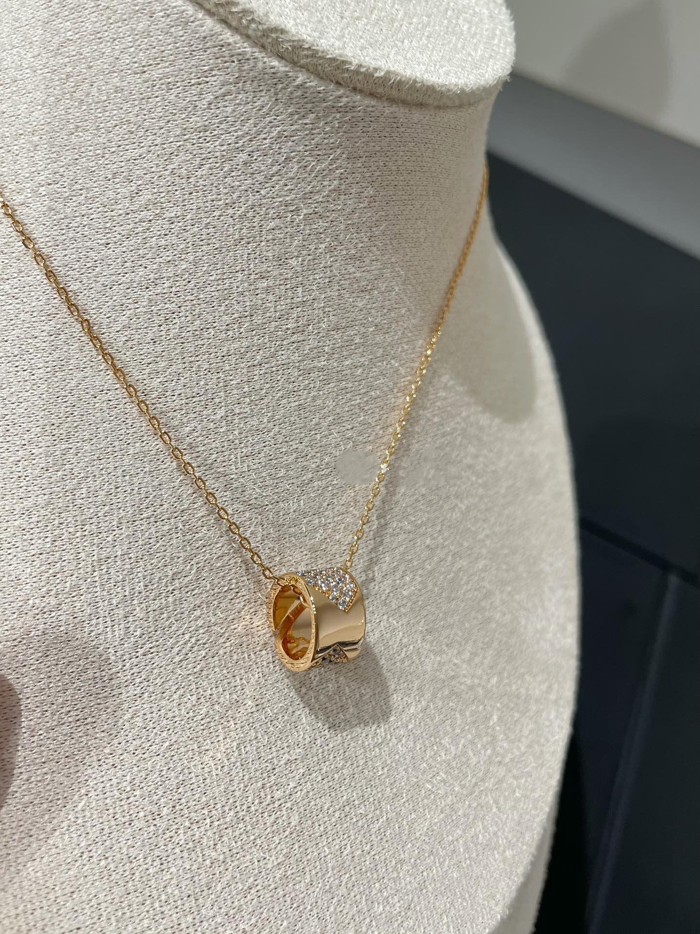 [Loran]LIENS EVIDENCE DIAMOND PAVED NECKLACE