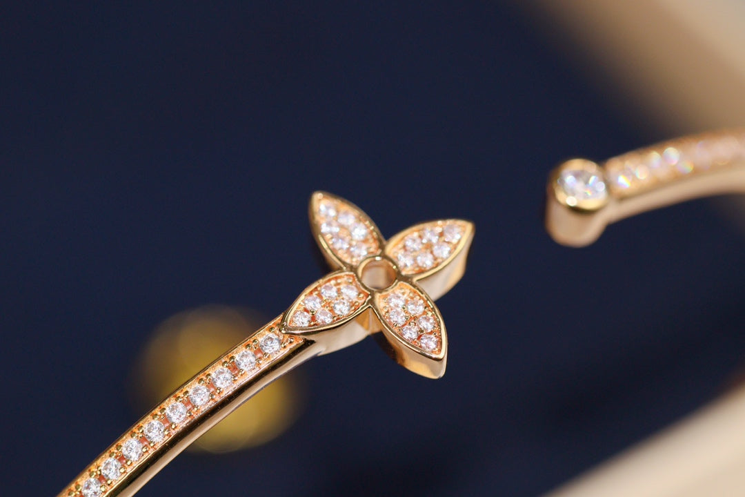 [Loran]IDYLLE ROSE GOLD OPEN BRACELET DIAMOND PAVED