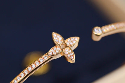 [Loran]IDYLLE ROSE GOLD OPEN BRACELET DIAMOND PAVED
