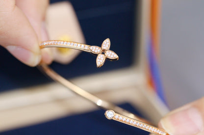 [Loran]IDYLLE ROSE GOLD OPEN BRACELET DIAMOND PAVED