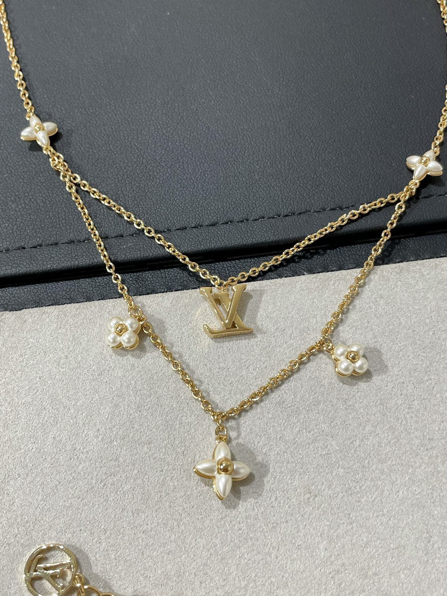 [Loran]FLOWERGRAM GOLD MOP DOUBLE ROW NECKLACE