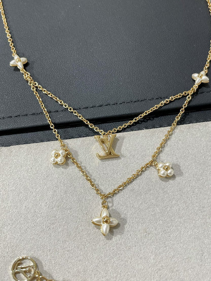 [Loran]FLOWERGRAM GOLD MOP DOUBLE ROW NECKLACE