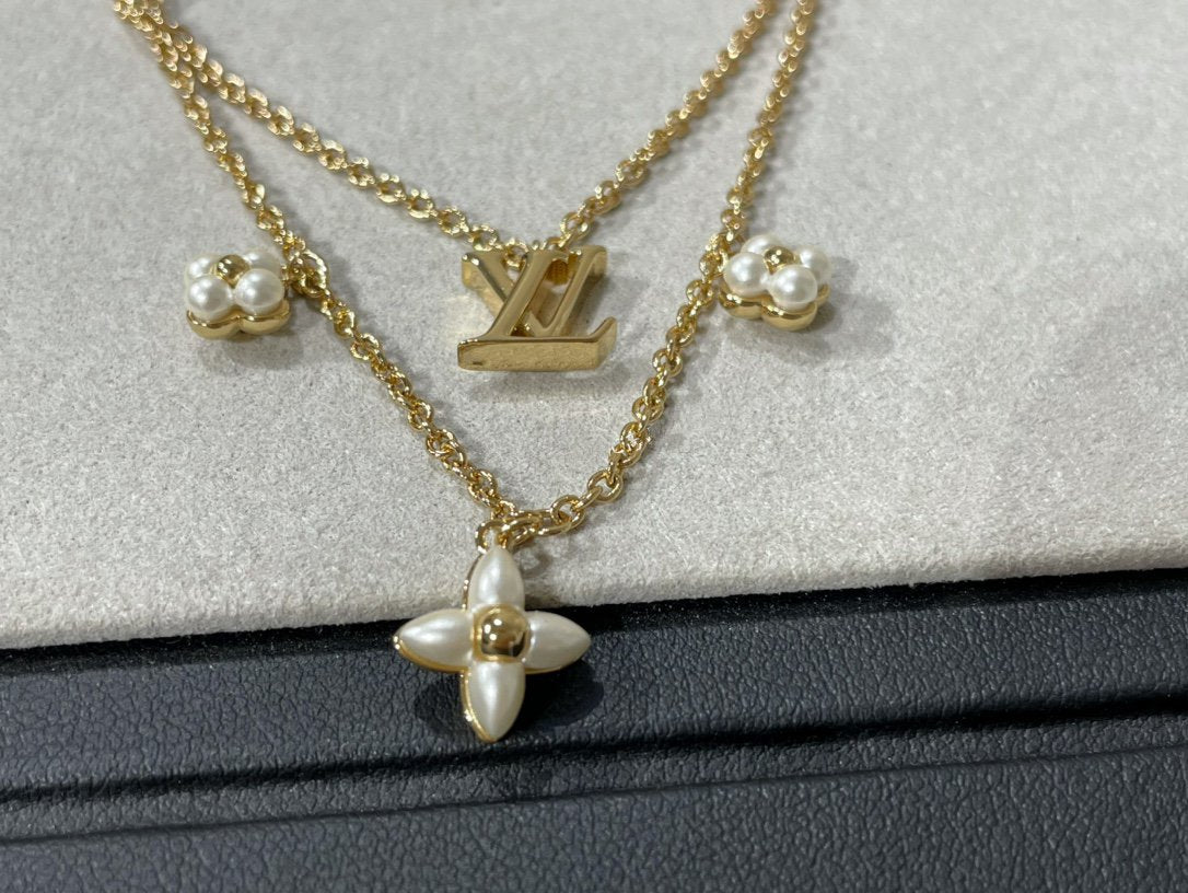 [Loran]FLOWERGRAM GOLD MOP DOUBLE ROW NECKLACE