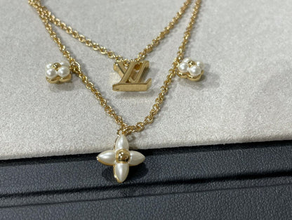 [Loran]FLOWERGRAM GOLD MOP DOUBLE ROW NECKLACE