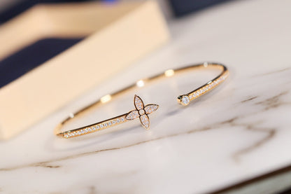 [Loran]IDYLLE GOLD OPEN BRACELET DIAMOND PAVED