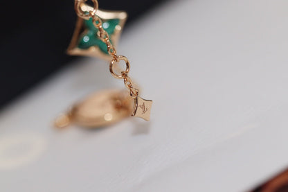 [Loran]STAR AND SUN 4 MOTIF ROSE GOLD MALACHITE BRACELET